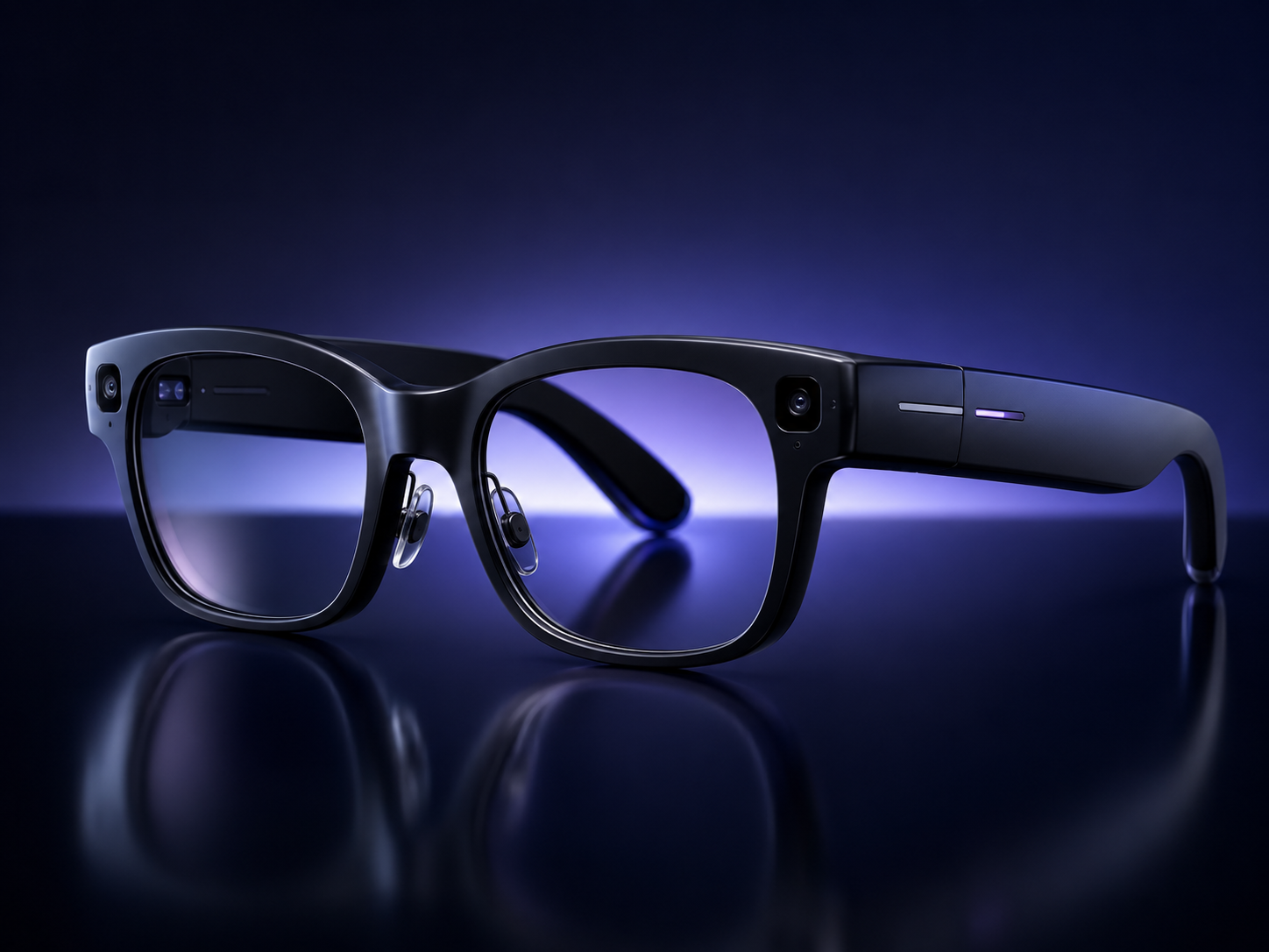 Woman wearing smart glasses